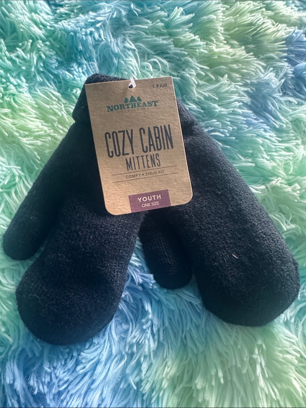 Northeast Cozy Cabin Youth Mittens - Black